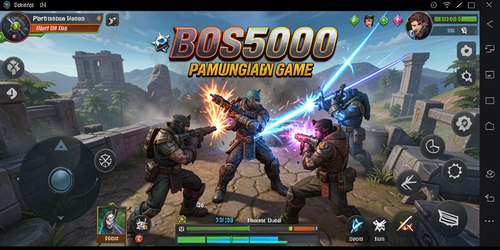 Screenshot game BOS5000 yang menampilkan aksi pertarungan intens.
