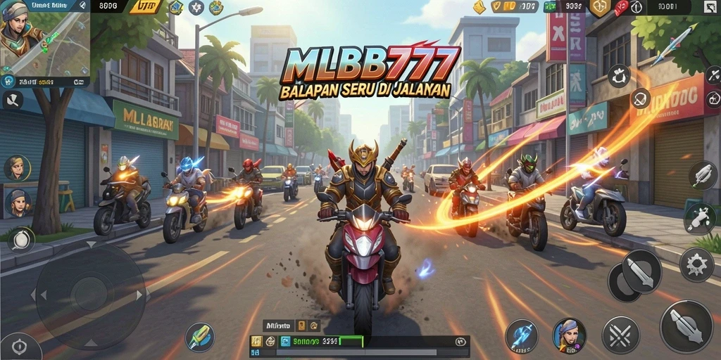 Tampilan gameplay menarik dari MLBB777 dengan balapan yang mendebarkan.