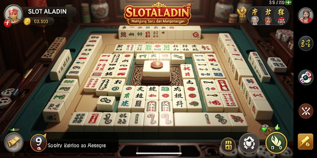 Gameplay seru di SLOTALADIN dengan keping Mahjong.