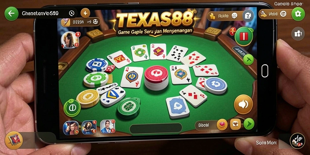 Screenshot gameplay TEXAS88 yang menunjukkan momen seru bermain Gaple.